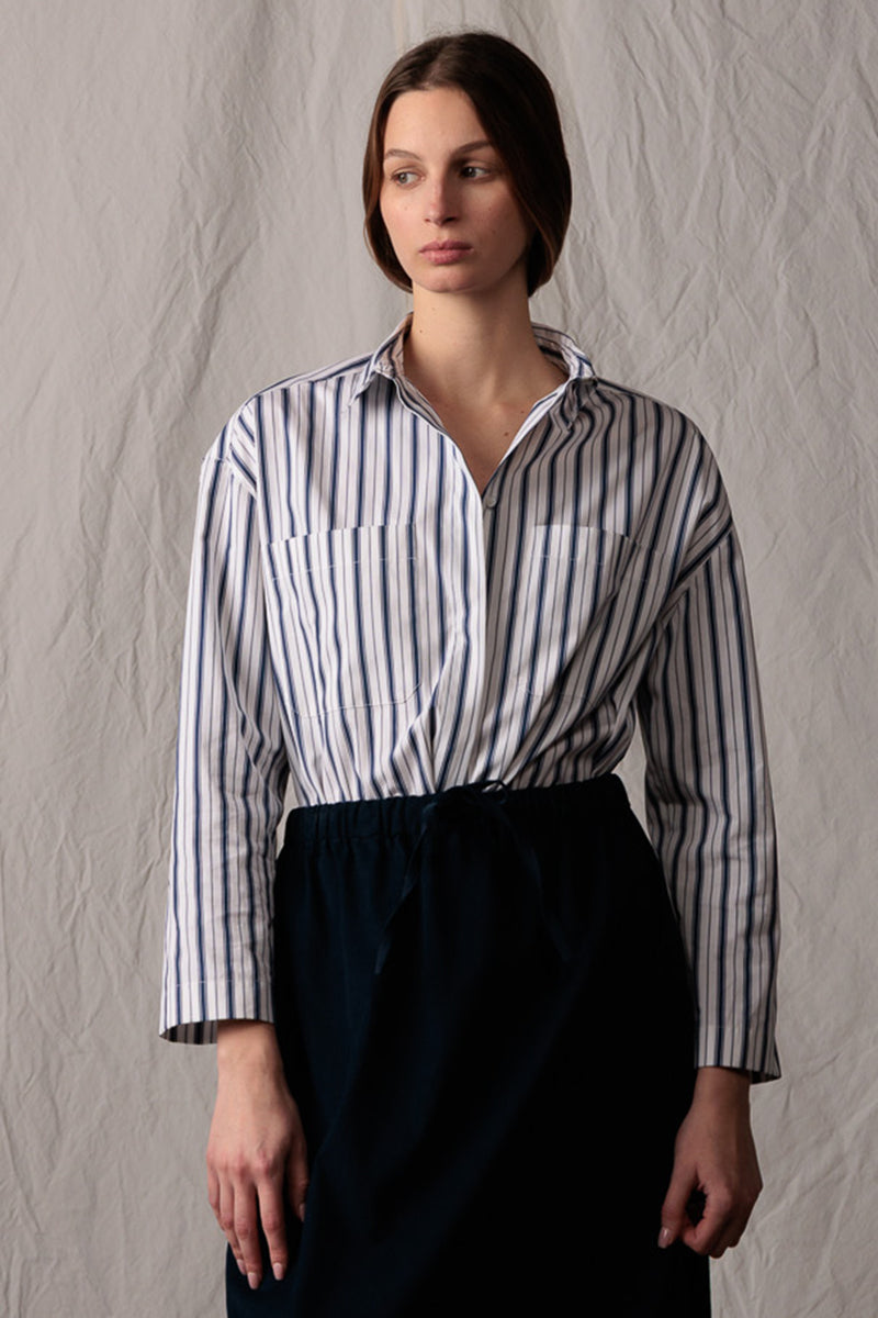 julia shirt cotton blue stripe