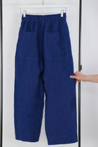 linen pants acero indigo blue