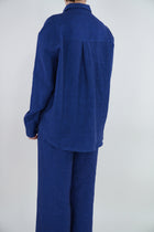 linen shirt saffiro indigo blue