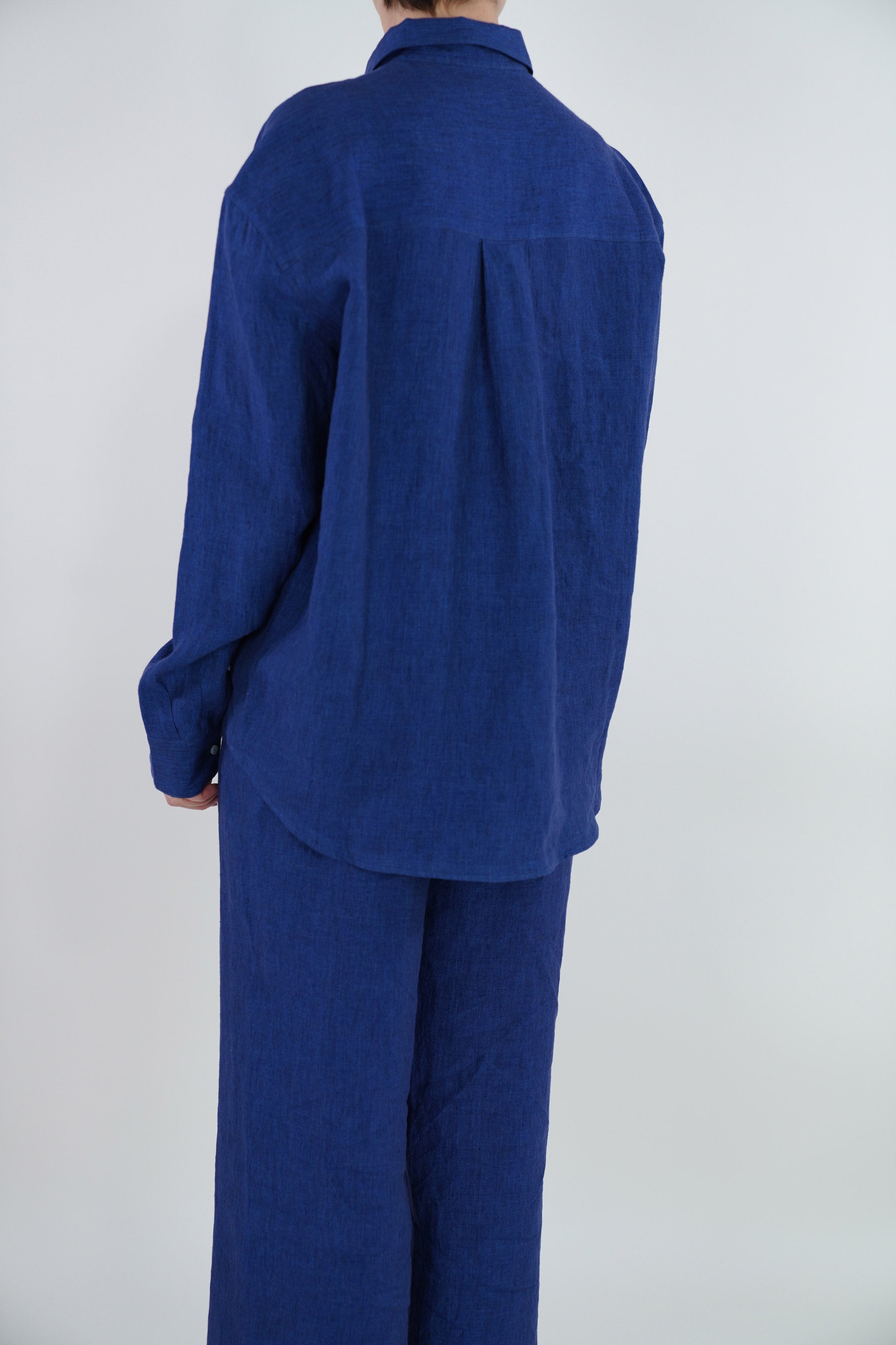 linen shirt saffiro indigo blue