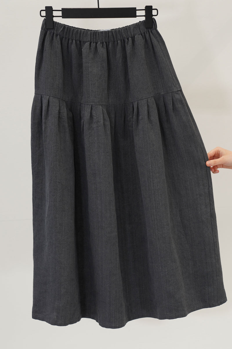 linen skirt fenicusa smoke