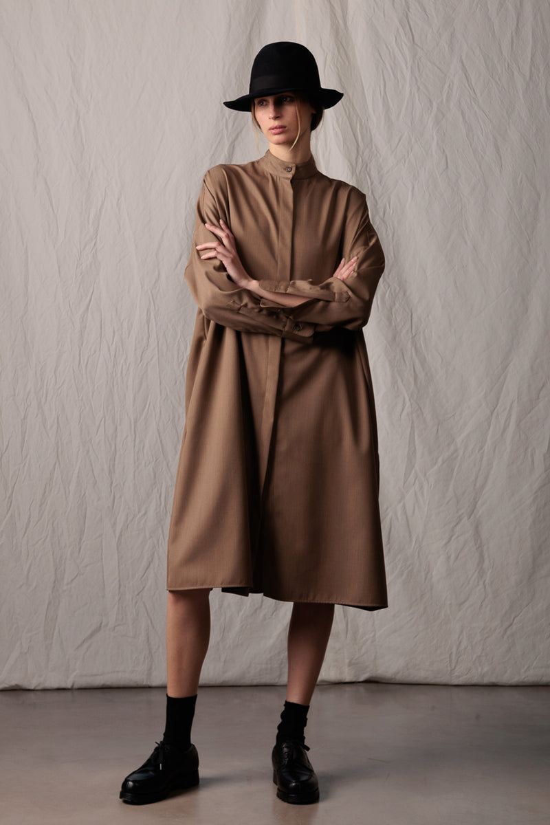 marylin wool dress coffe