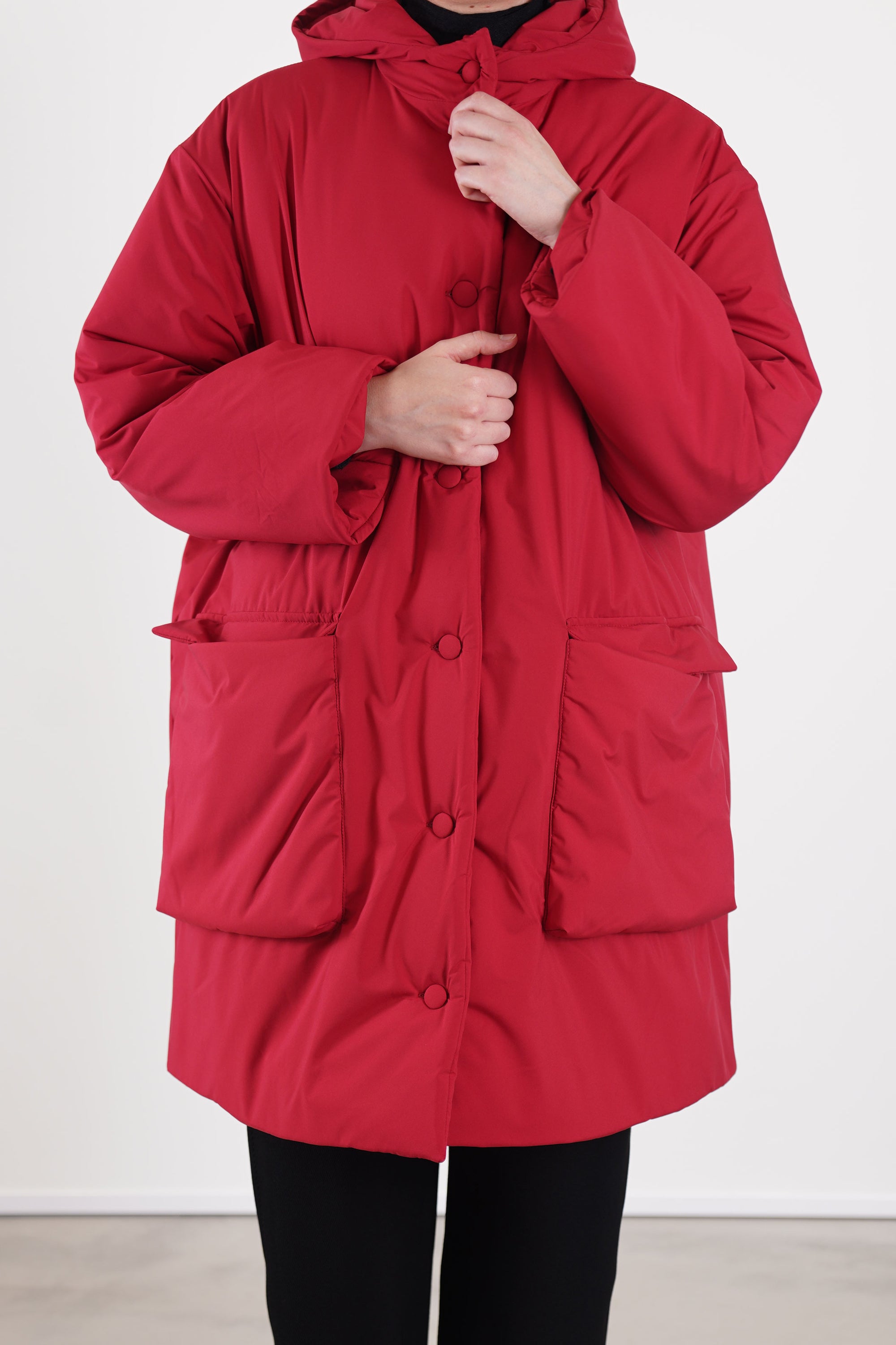 padded coat anne red