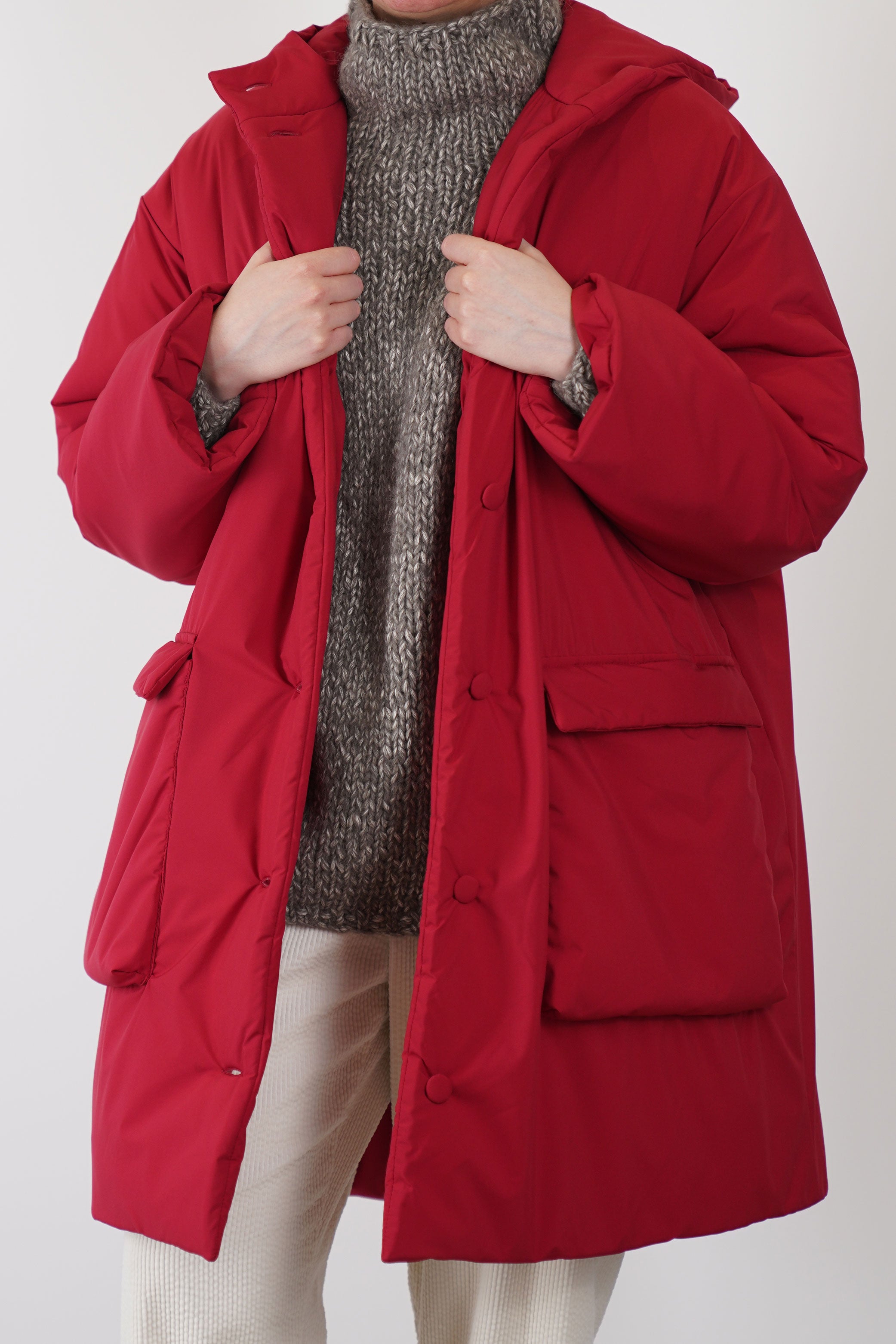 padded coat anne red