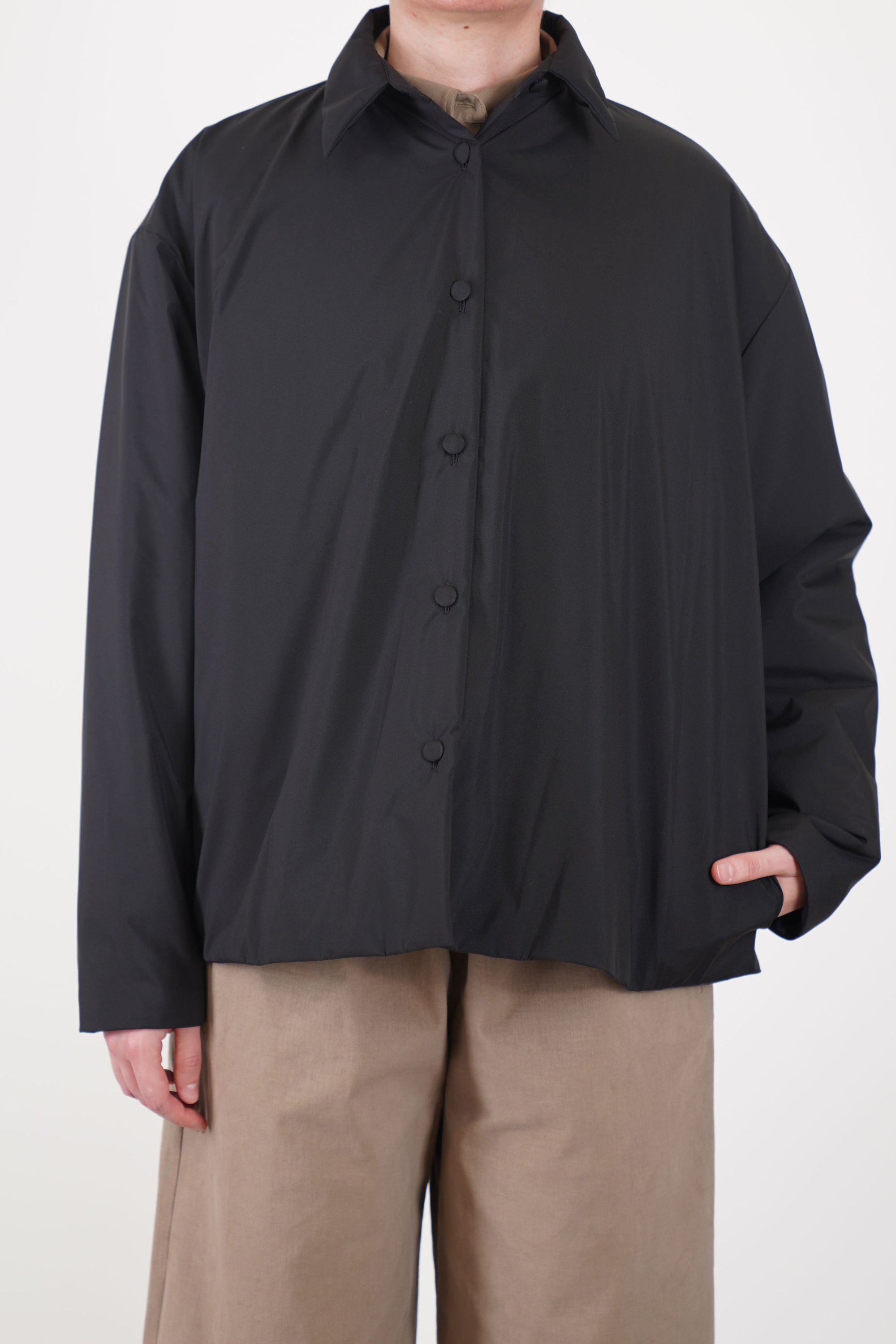 padded shirt jacket brooke black
