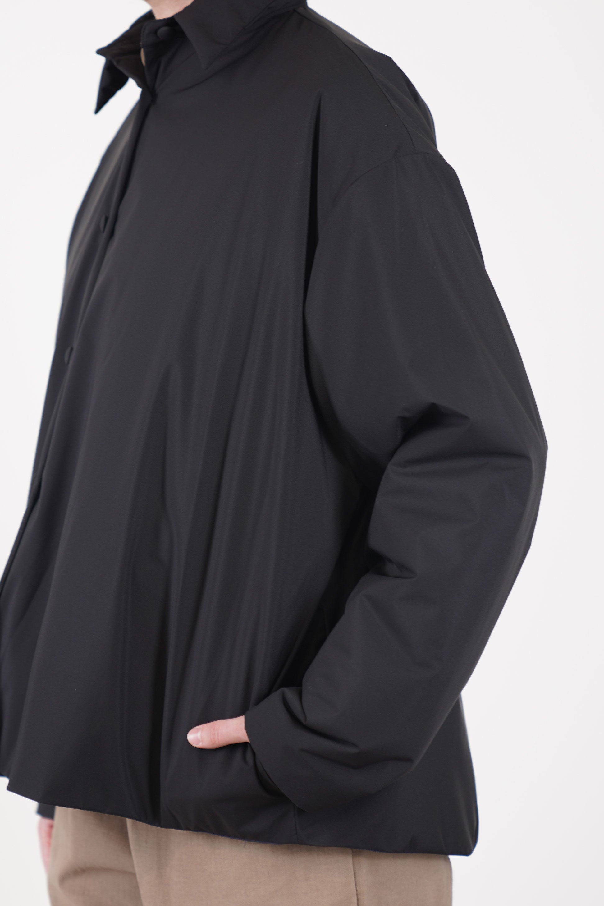 padded shirt jacket brooke black