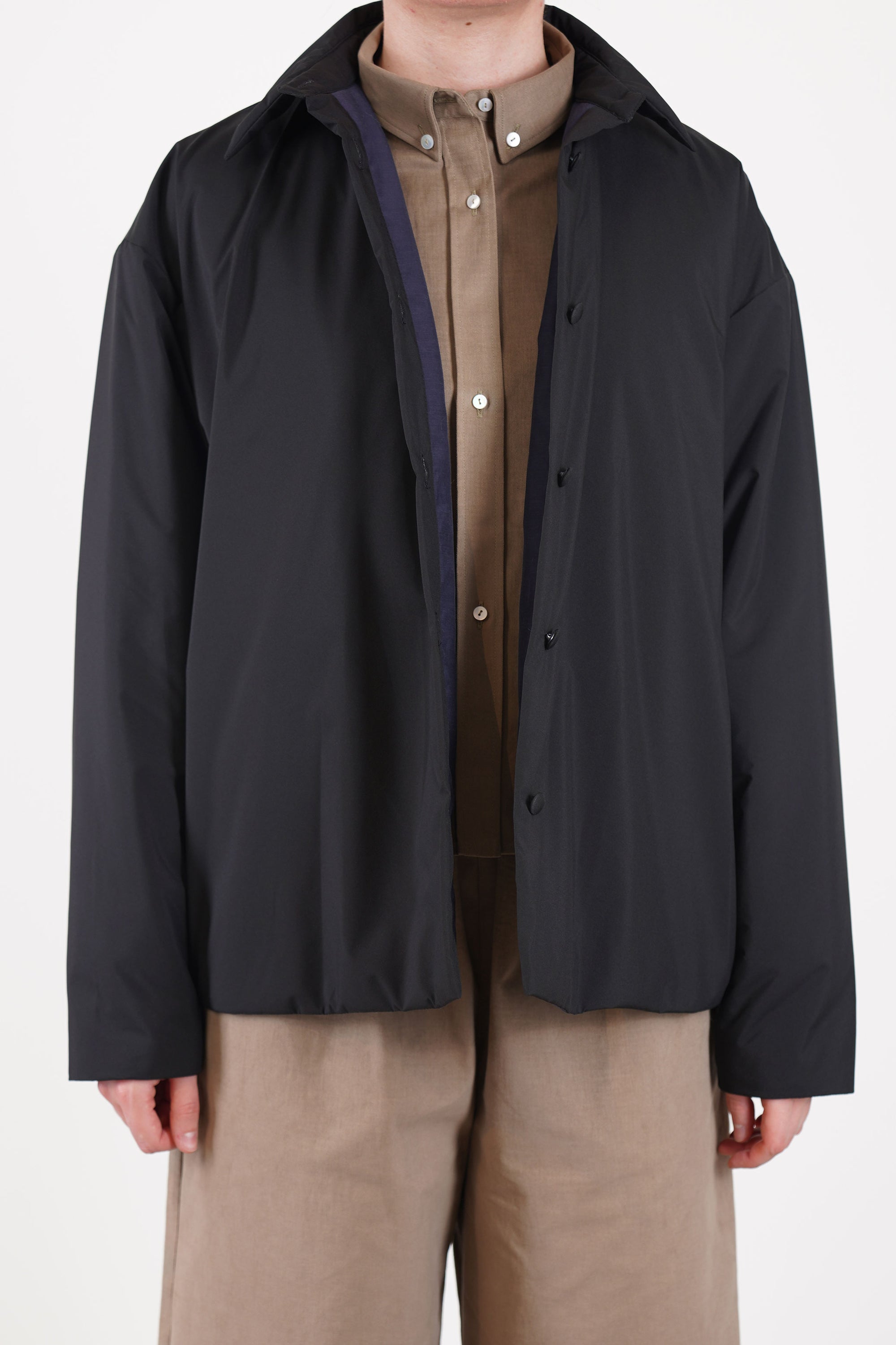 padded shirt jacket brooke black