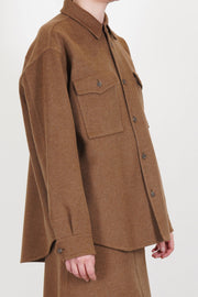 asciari shirt cruz wool cashmere brown crafted from a luxurious, warm blend of Loro Piana wool and cashmere double fabric
