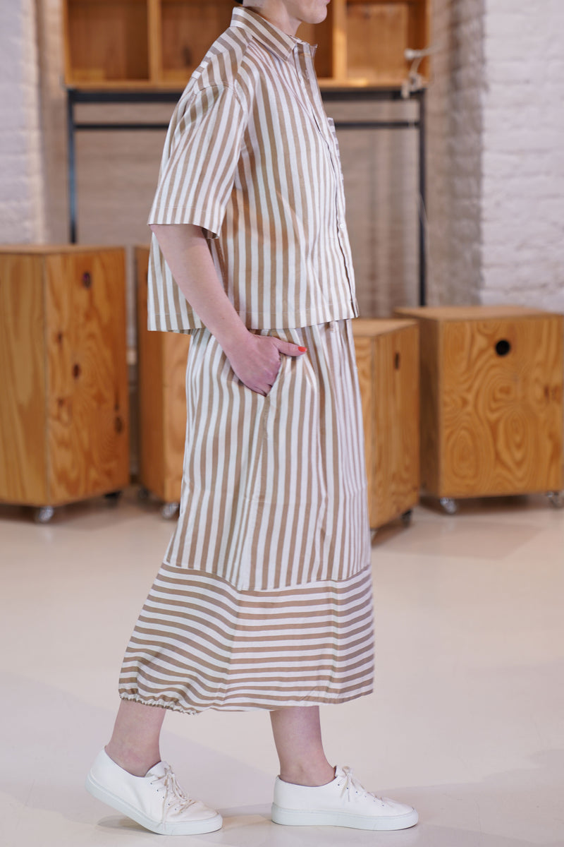 silk shirt eucalipto sand stripe