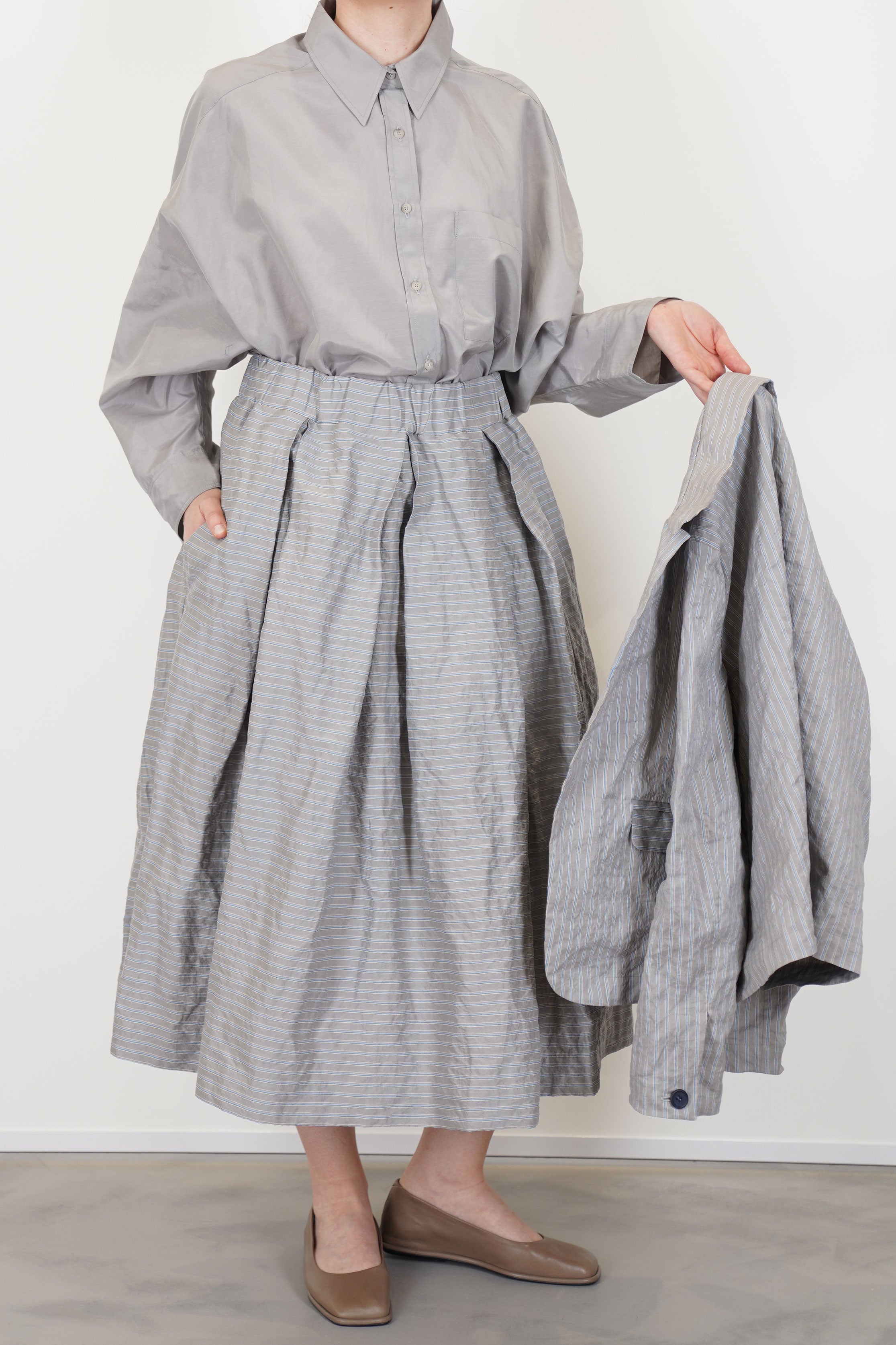 skirt cicas stripes grey