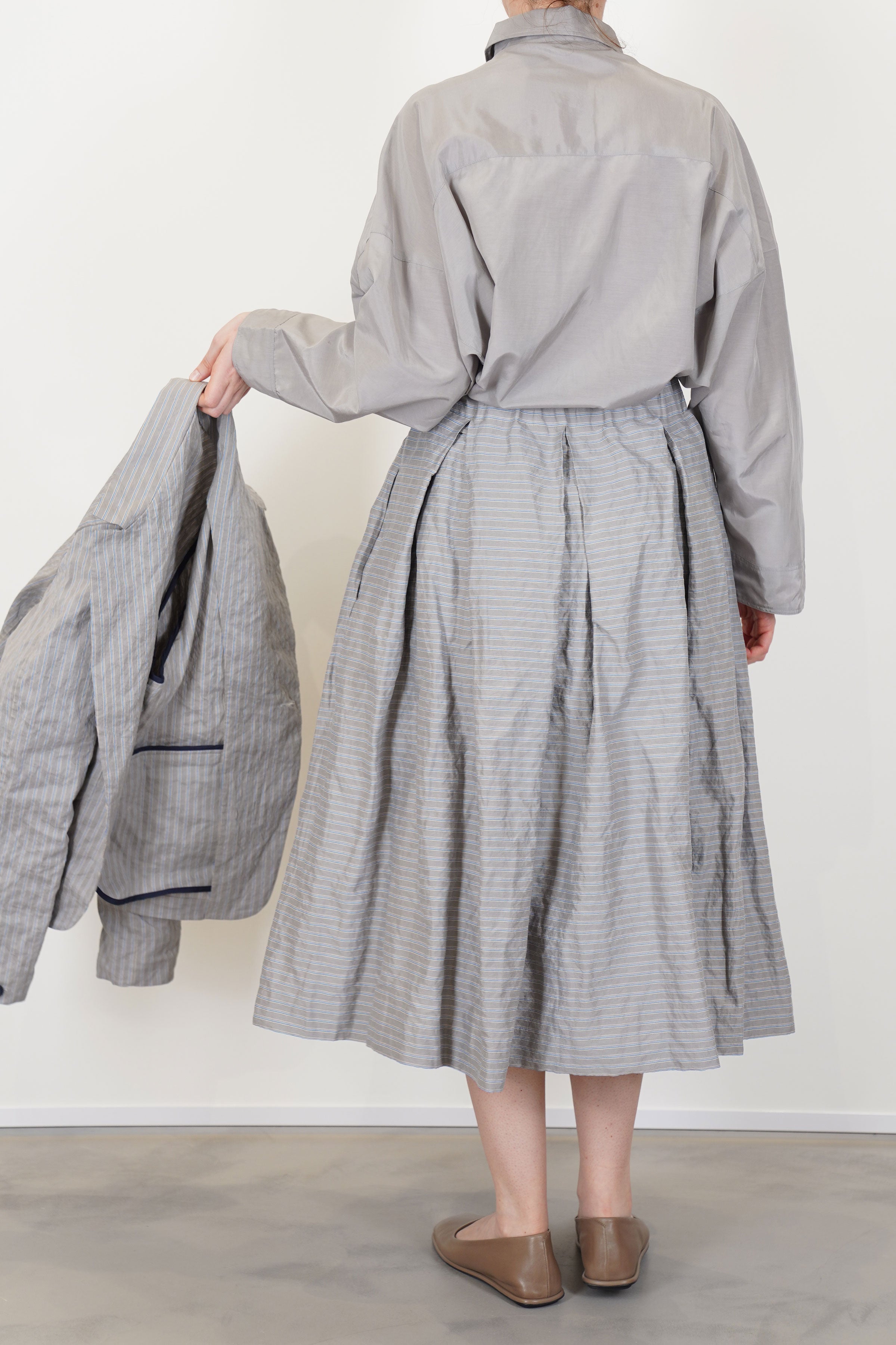 skirt cicas stripes grey