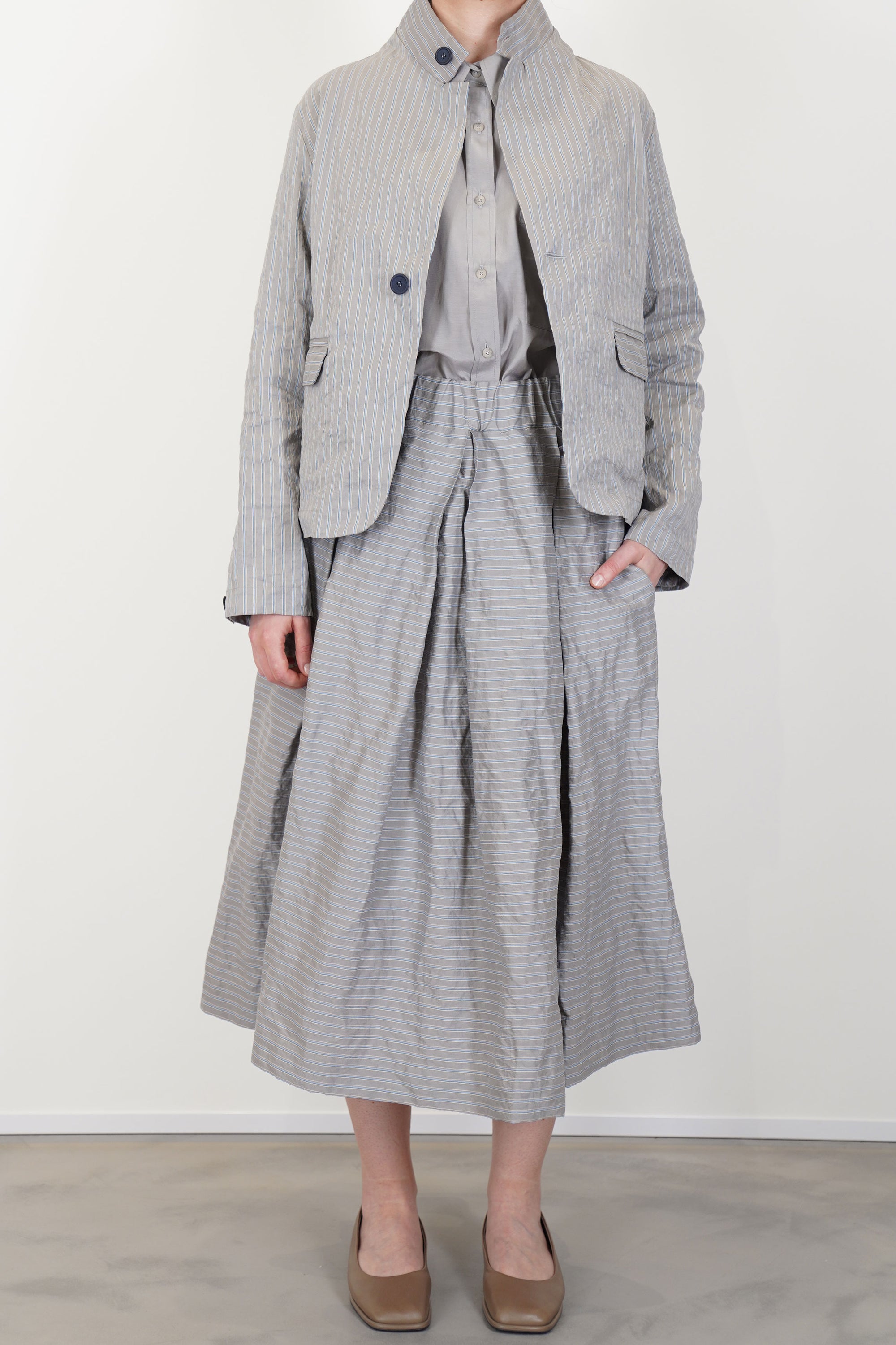 skirt cicas stripes grey