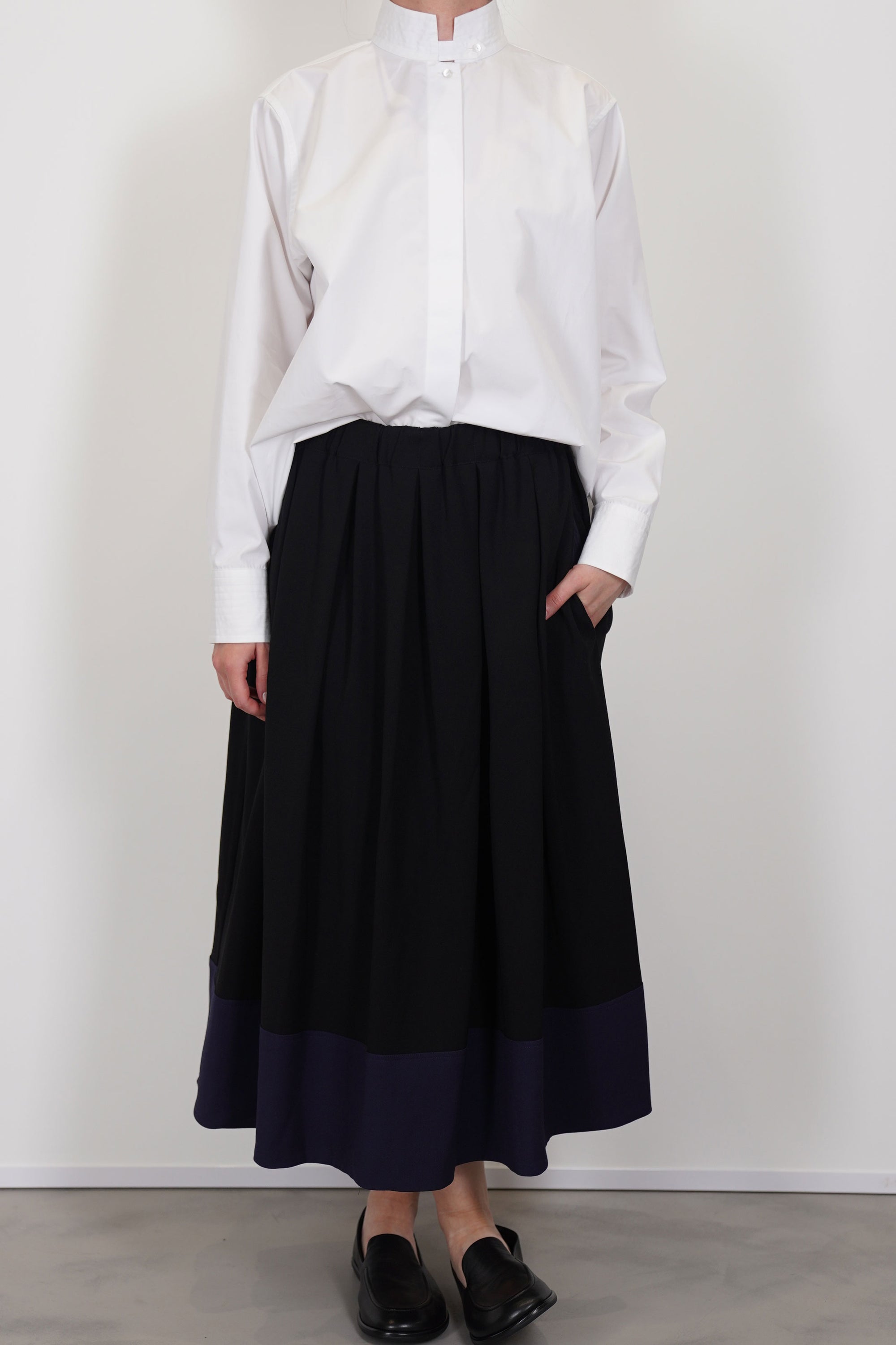 skirt fleur wool black/navy
