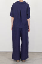 trousers lucy linen navy pinstripe