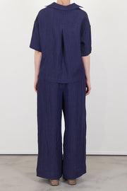 trousers lucy linen navy pinstripe