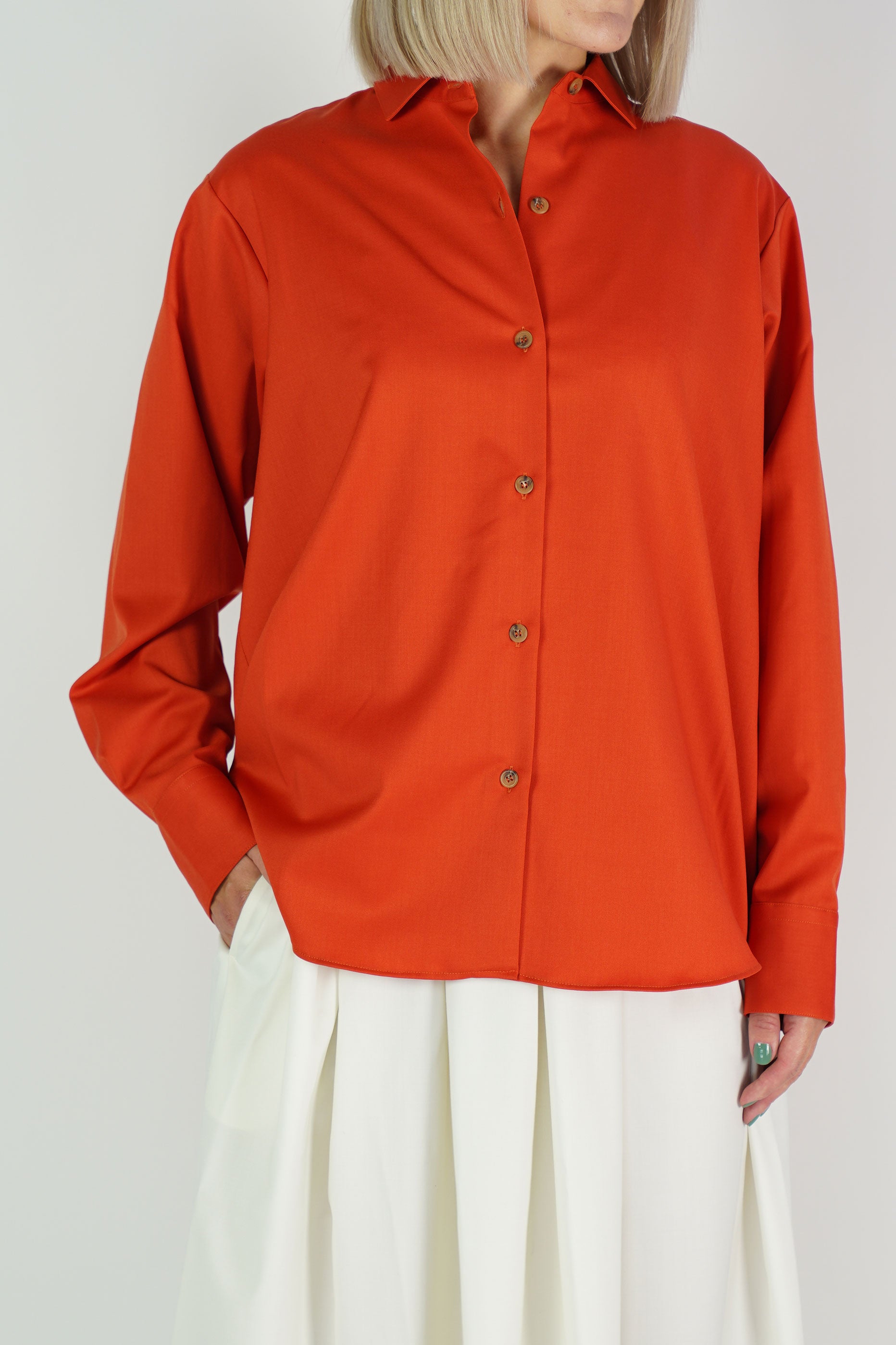 virgin wool shirt luna orange