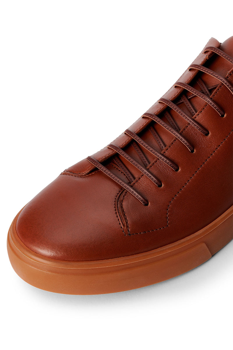 archetype sneaker leather chestnut