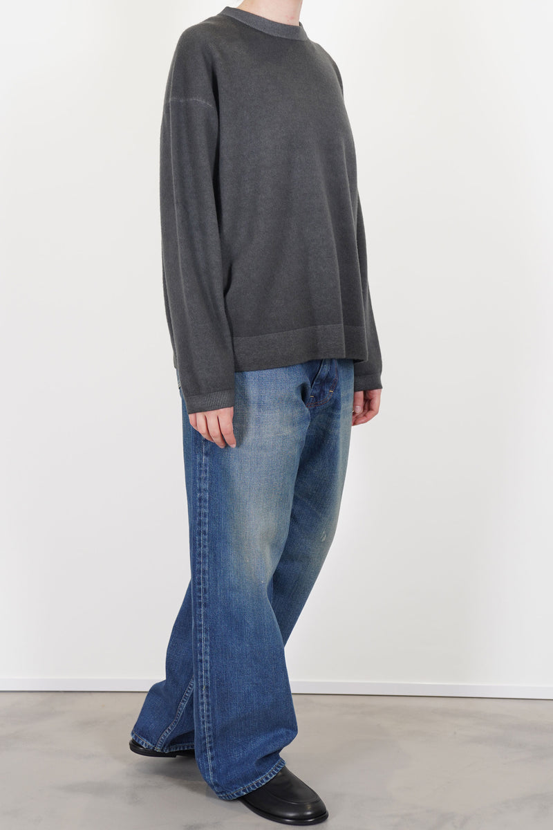 crewneck sweater wool charcoal grey