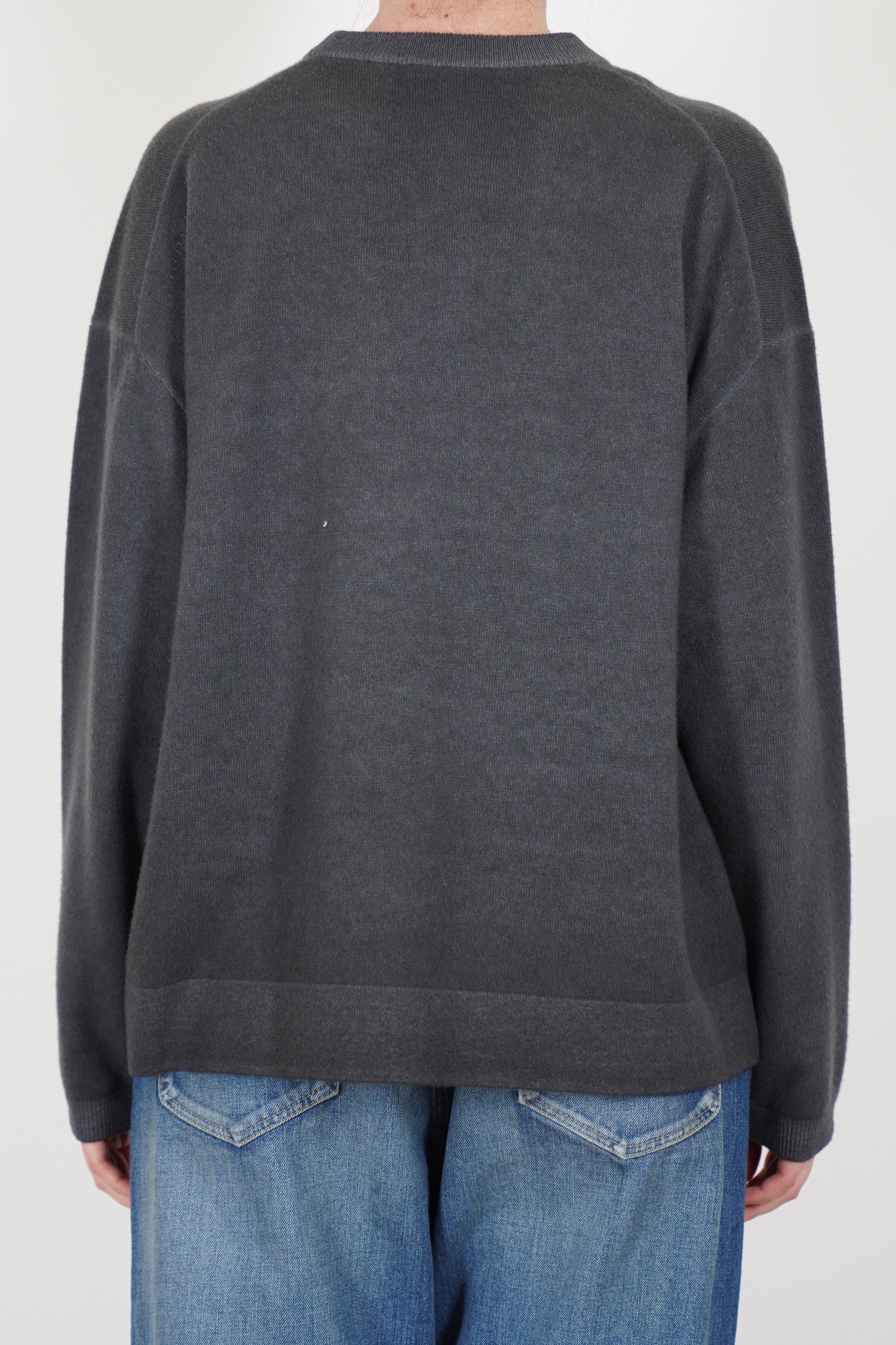 crewneck sweater wool charcoal grey