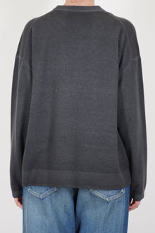 crewneck sweater wool charcoal grey