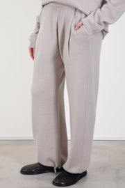 easy straight pants wool beige