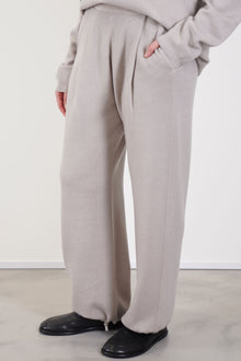 easy straight pants wool beige