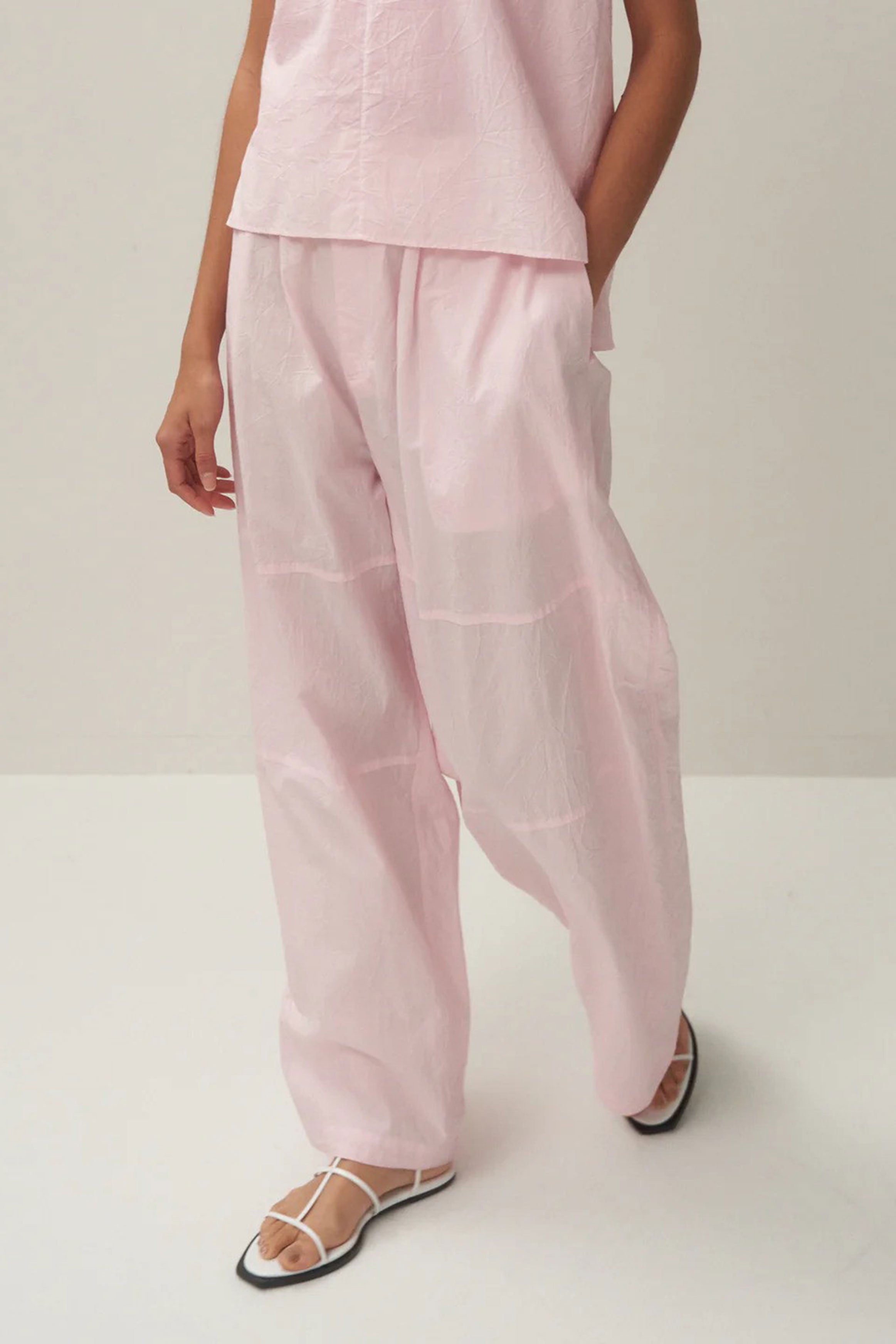 easy wide pants pink