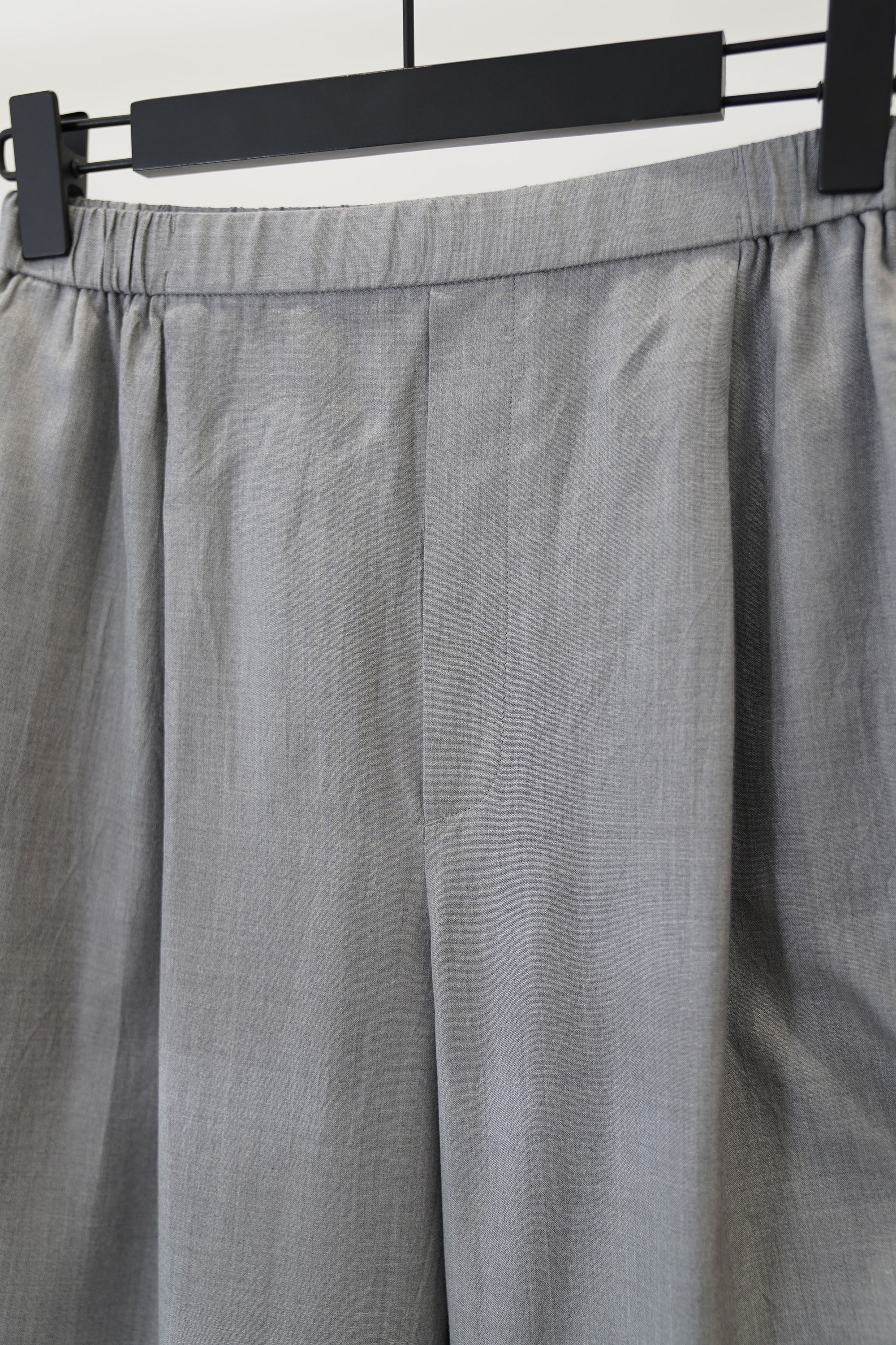 easy wide pants silk top gray