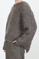 hand knit oversized pullover brown