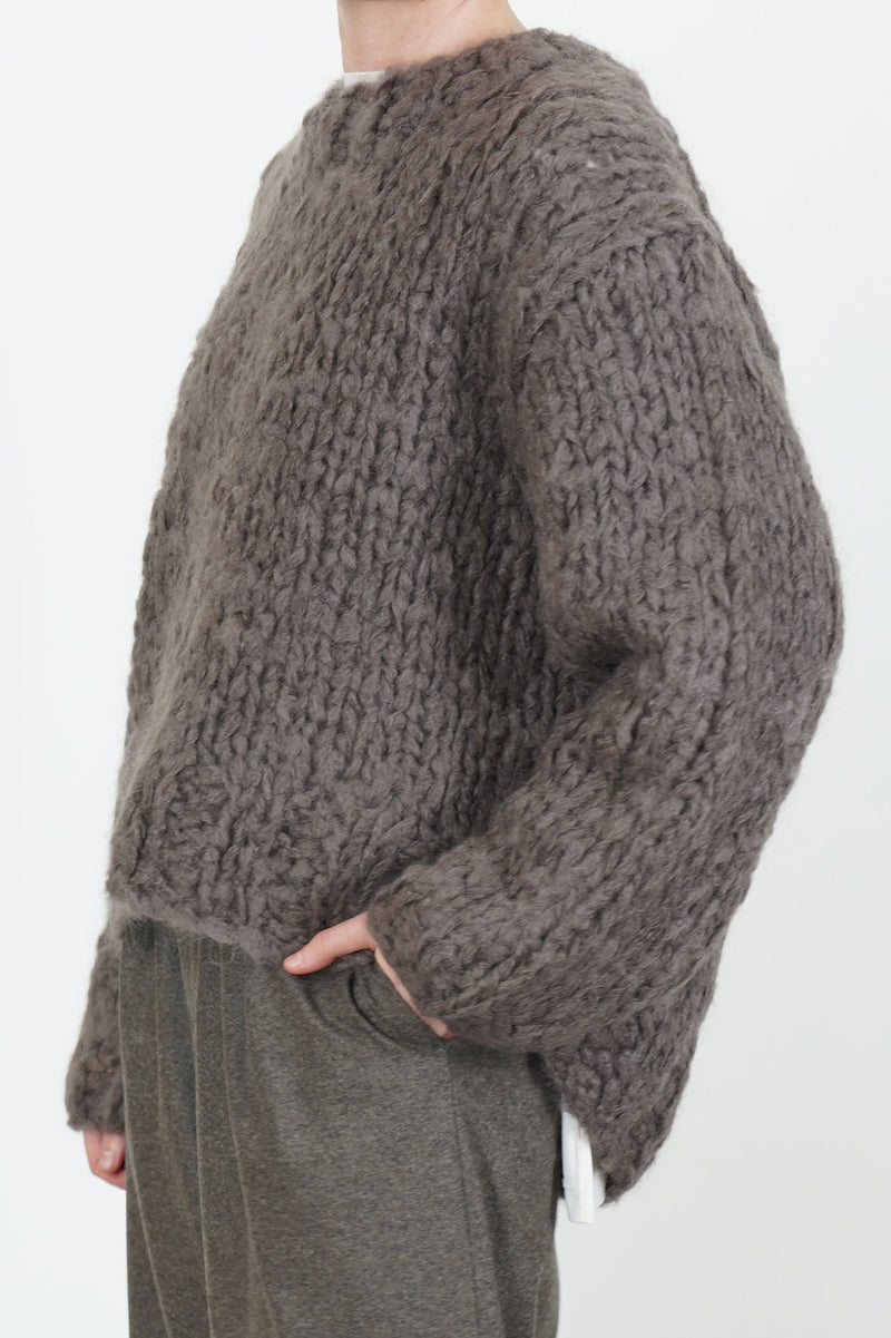 hand knit oversized pullover brown