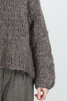 hand knit oversized pullover brown