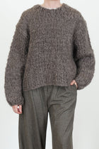 hand knit oversized pullover brown
