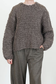 hand knit oversized pullover brown