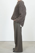 hand knit oversized pullover brown