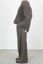 hand knit oversized pullover brown