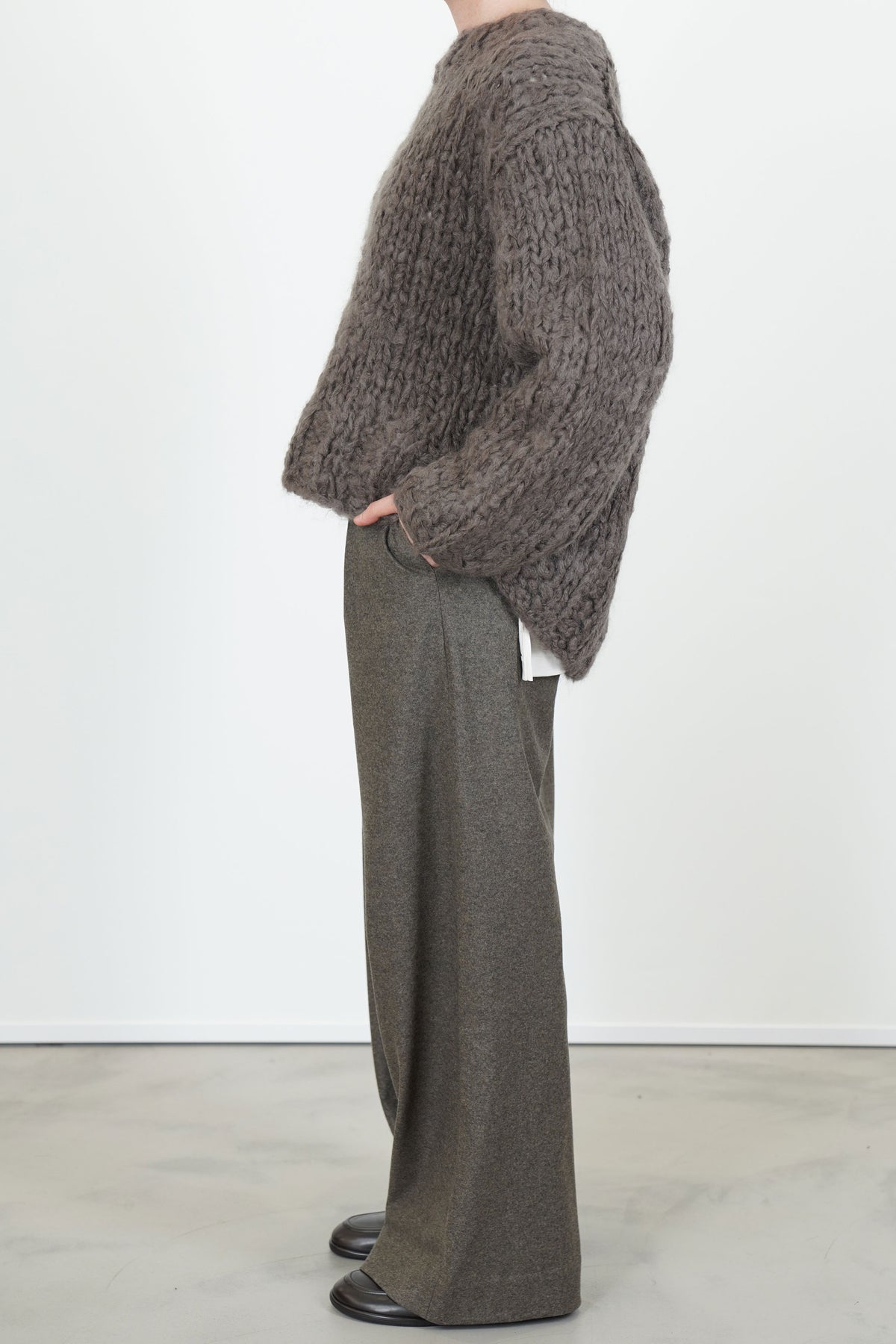 hand knit oversized pullover brown