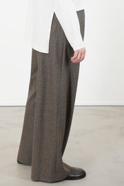 loose fit wool pants mocha