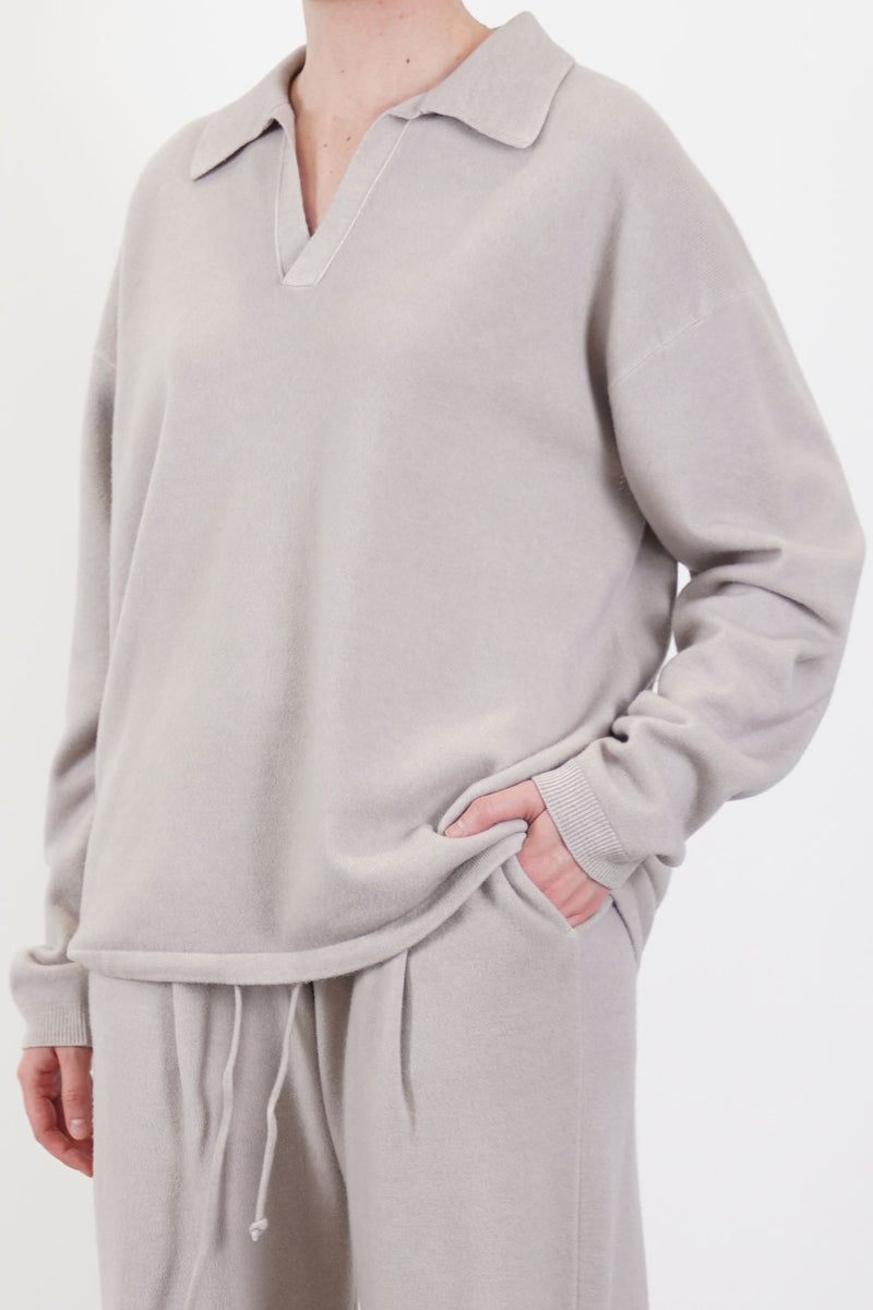 skipper polo sweater wool beige