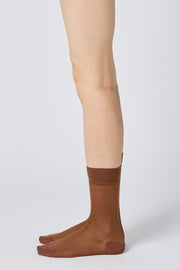 sheer socks brown