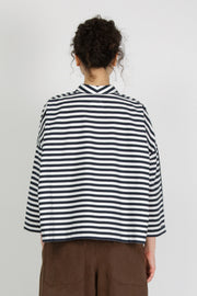 shirt brigitte white x navy stripe