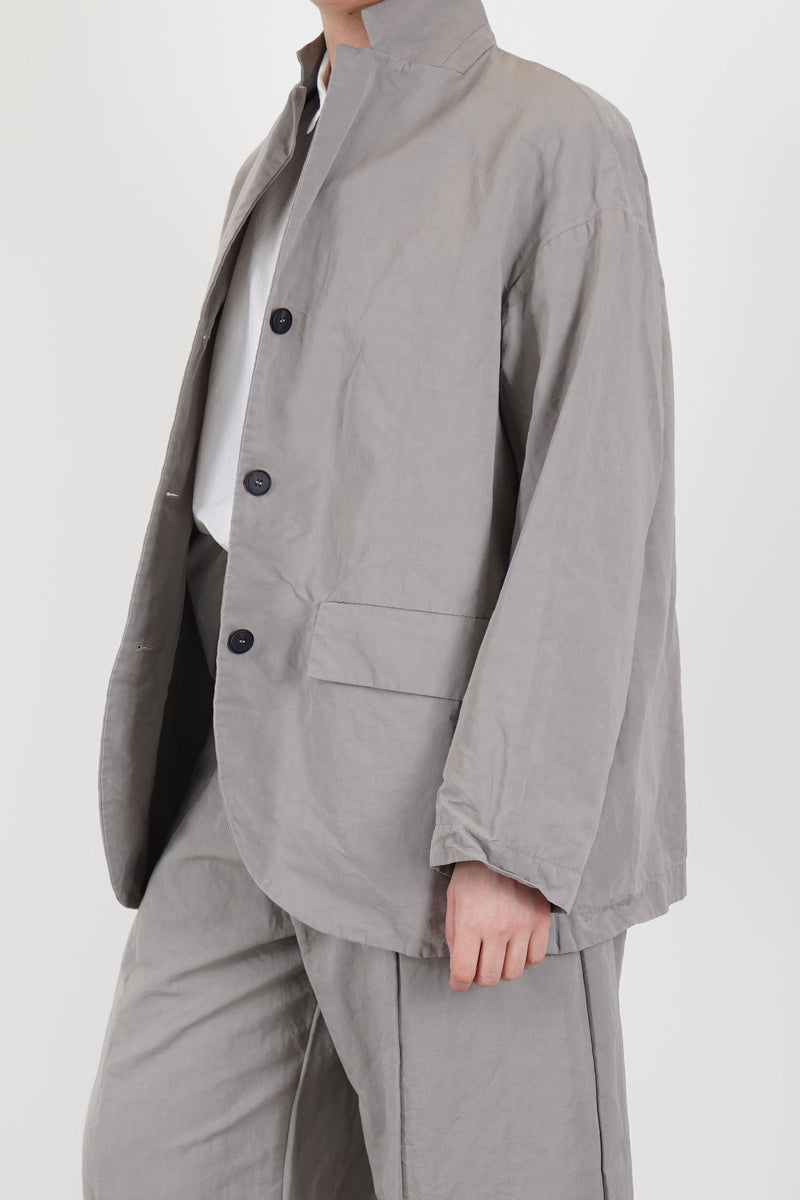 bella cotton linen jacket mink