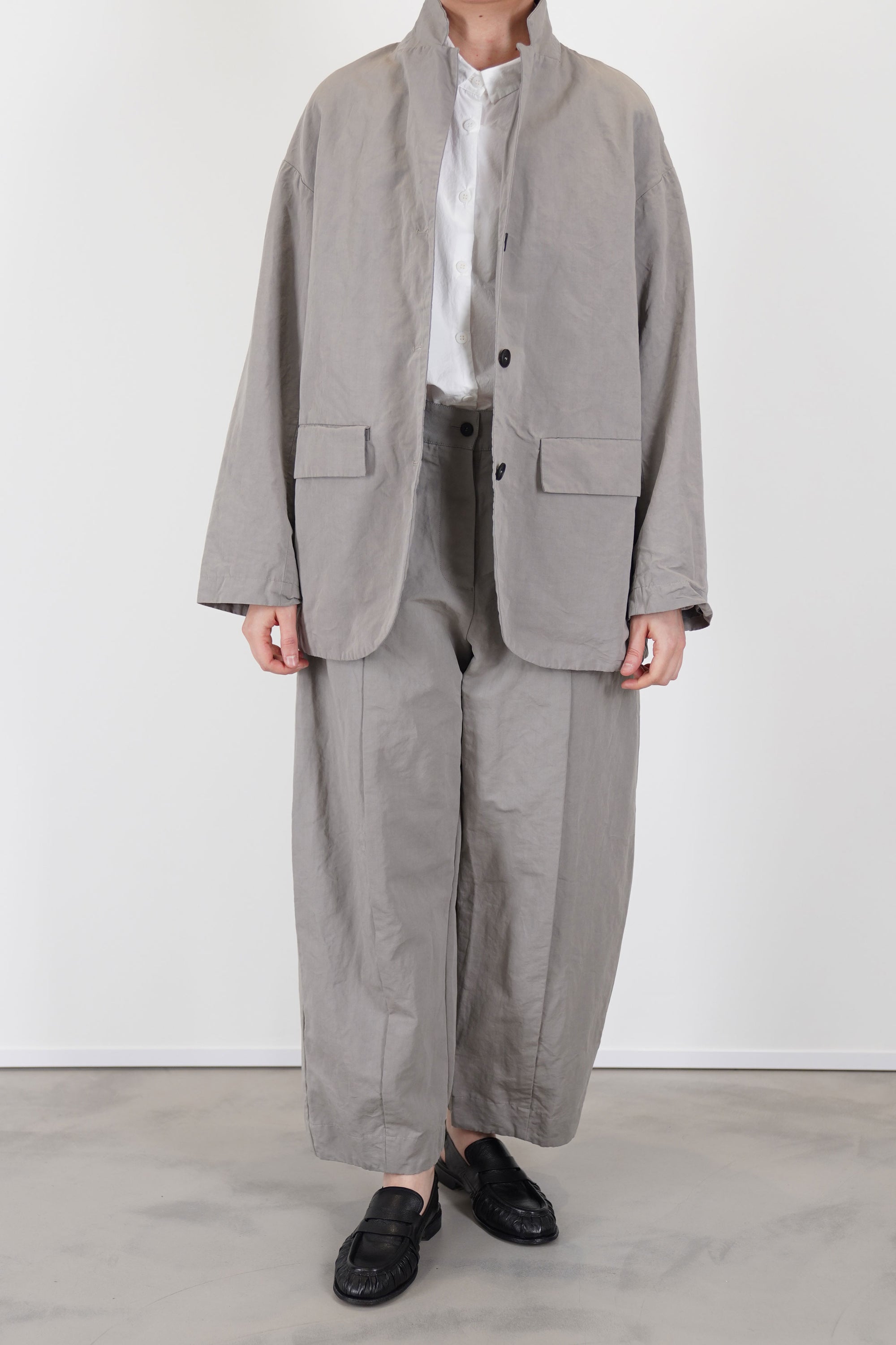 bella cotton linen jacket mink