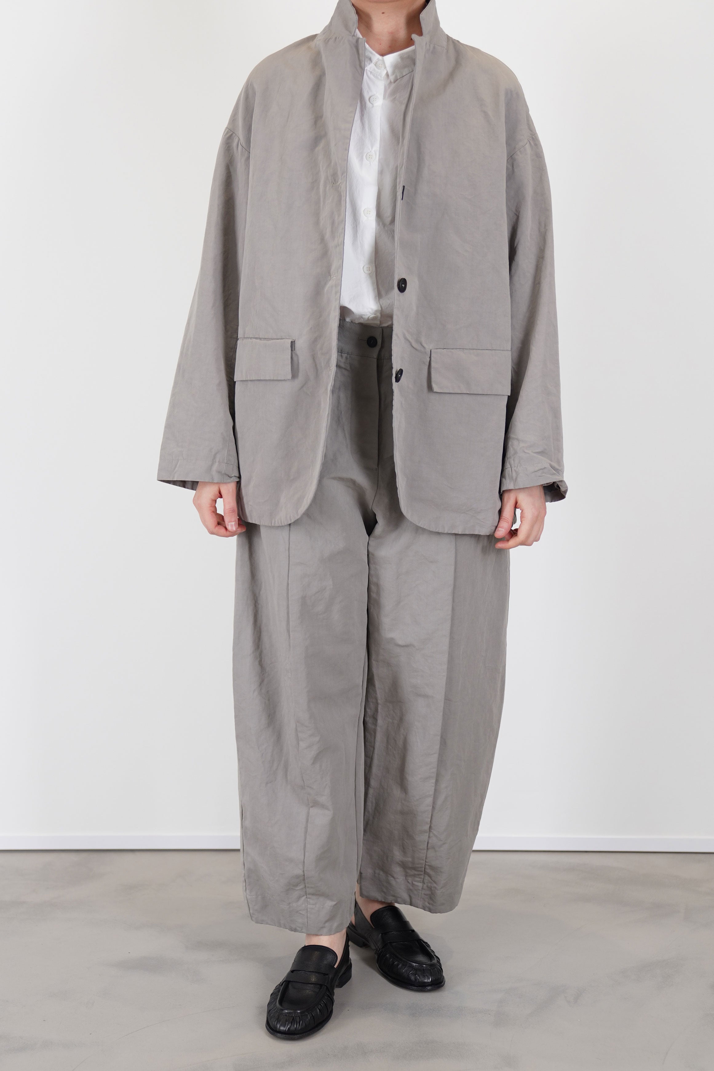 bella cotton linen jacket mink