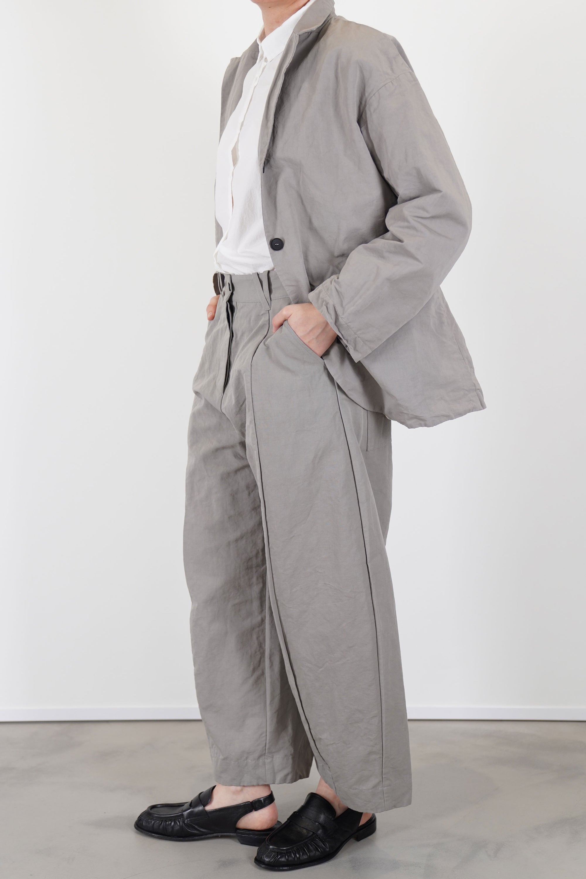 bella cotton linen jacket mink