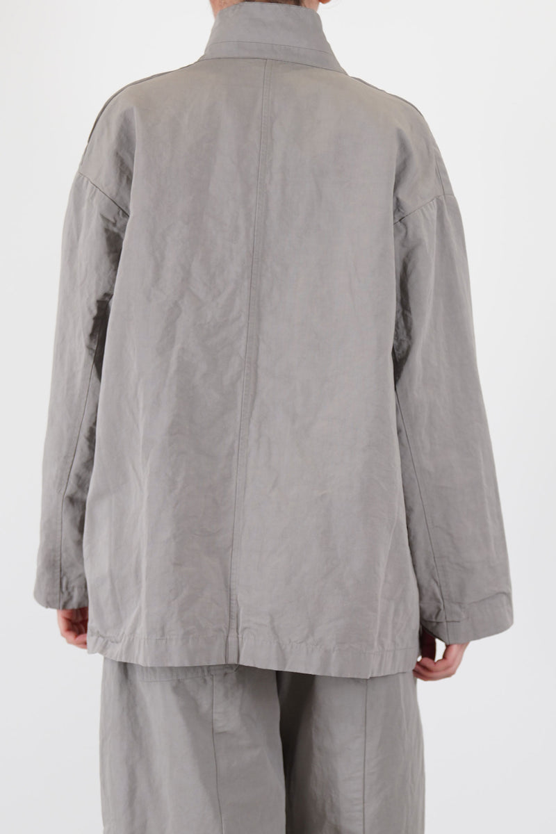 bella cotton linen jacket grey