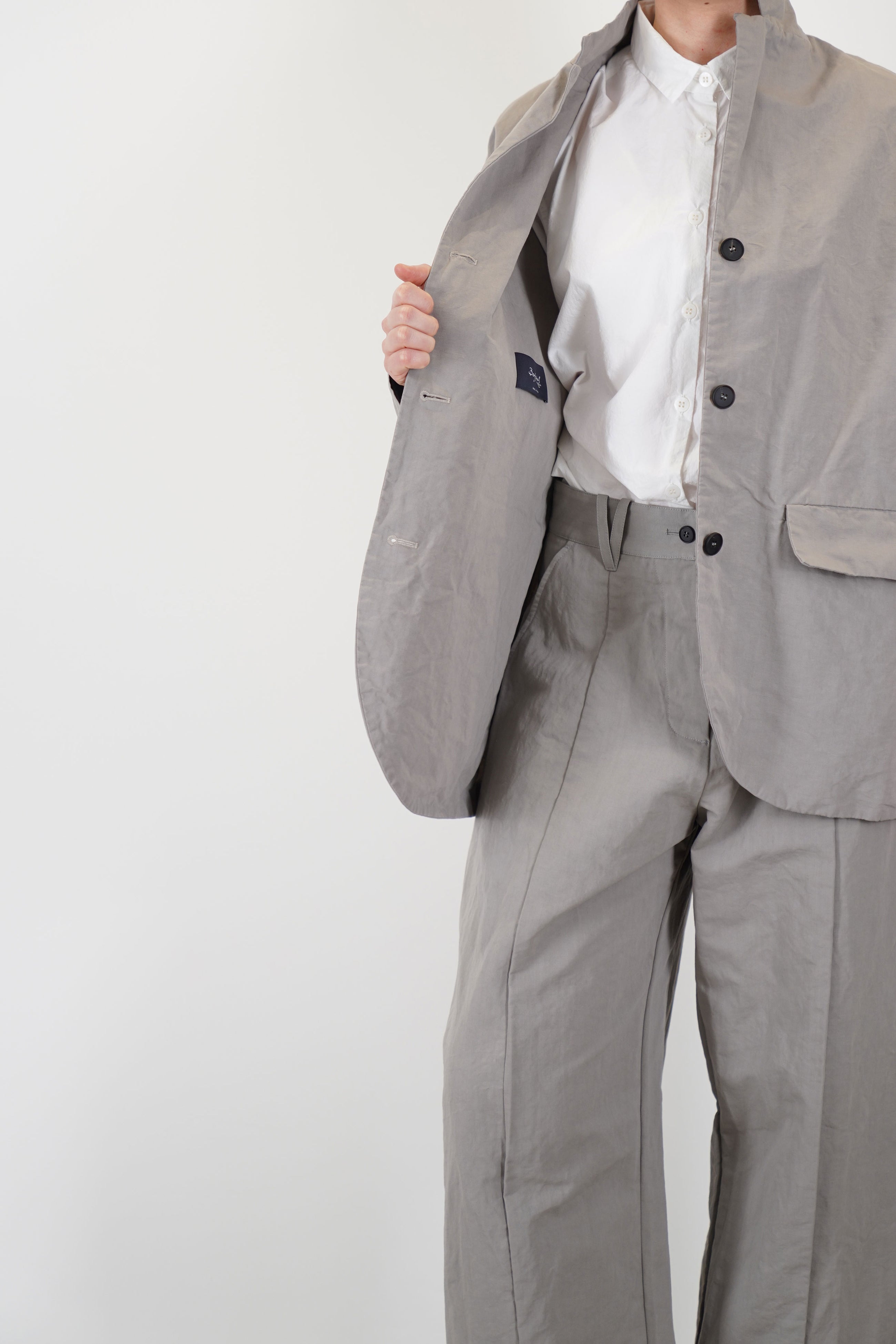 bella cotton linen jacket mink