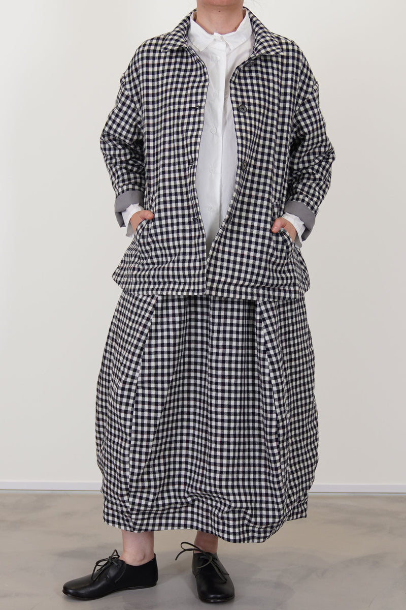 virgin wool carla skirt check worn with matching uli jacket