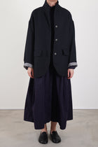 wool linen bella jacket black navy