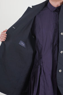 wool linen bella jacket black navy