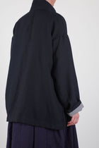 wool linen bella jacket black navy